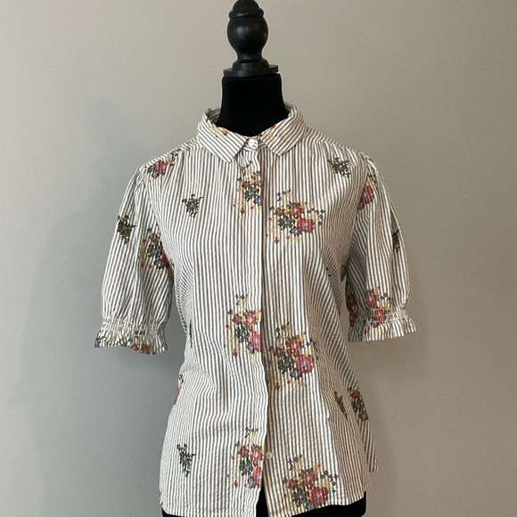 Fat Face Tops - Fat Face UK seersucker blouse